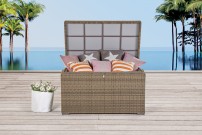 Gartenmöbel Rattan Kissenbox Natural Round