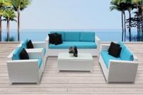 rattanmoebel lounge set lilly polsterbezug tuerkis