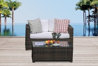 2er Garten Sofa Set braun Lagos