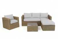 Bombay Rattan Lounge Natural, Überzug Grau