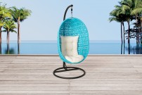 Turtles Gartenmöbel Rattan Hanging Chair blau