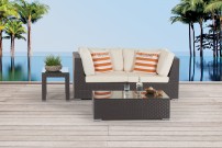 Bella Gartenmöbel Rattan Lounge braun