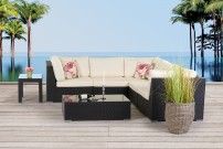 Wioming Gartenmöbel Rattan Lounge schwarz