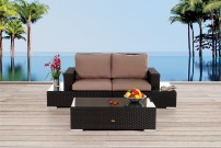 Gartenmöbel Rattan Lounge Sofa Sani braun