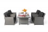 Rattan Oklahoma Gartentisch-Set mix grau