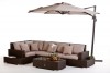 Gartenmöbel Lounge Sofa City braun mit Sonnenschirm