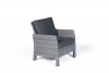 Addams Rattan Lounge Dining Sessel mix grau