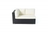 Kingsland Rattan Gartenmöbel Lounge Ecksofa links schwarz