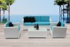 rattan gartenmoebel lounge 3er weiss