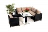 Rattan Lounge Eckbank Daisy Überzug sandbraun