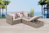 Gartenmöbel Rattan Lounge Ola natural round - verstellbare Liege