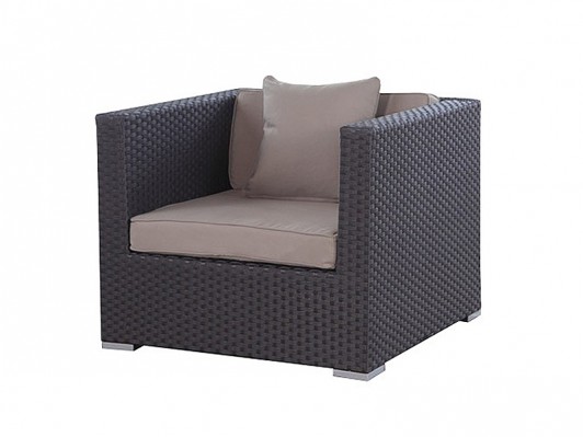 Oxford meubles de jardin en rotin brun - grand fauteuil