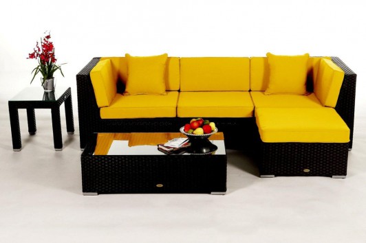 Lounge Victoria: revêtement pour coussins en jaune
