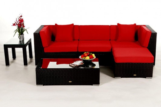 Lounge Victoria: revêtement pour coussins en rouge
