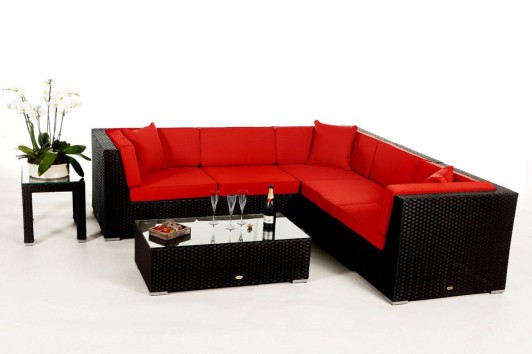 Lounge Buffalo: revêtement pour coussins en rouge