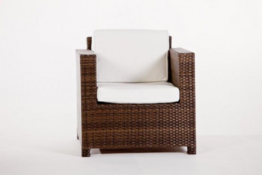 meubles de jardin en rotin brun set Bona Dea brun  - fauteuil