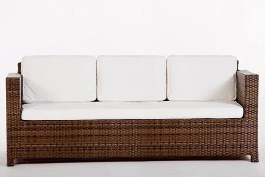 meubles de jardin en rotin brun set Bona Dea brun  - sofa 3 places