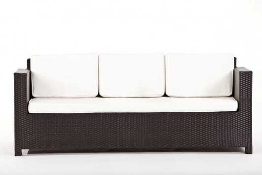 meubles de jardin lounge en rotin Bona Dea noir - sofa 3 places