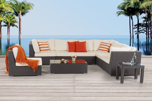 Set de meubles de jardin Olympia brun foncé