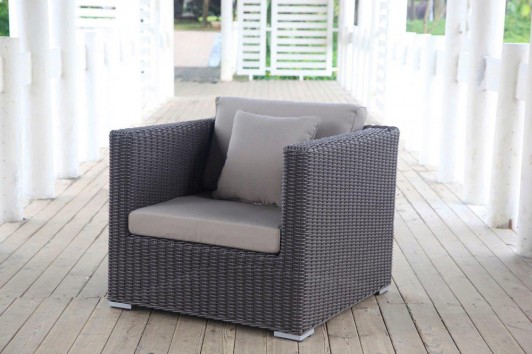 Lounge de jardin en rotin brun Nottingham - grand fauteuil
