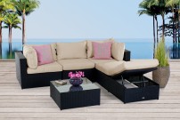 Ibiza Rattan Lounge Gartenmöbel schwarz