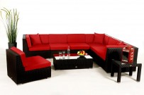 Gartenmöbel Panorama Lounge Überzug rot
