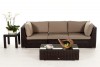  Nottingham meubles de jardin en rotin brun avec sofa 3 places