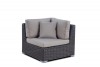 Lounge de qualité supérieure magnifique pour l’intérieur et l’extérieur. Lounge compacte pratique en rotin de couleur brune - élément d'angle