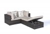 Lounge de jardin en rotin brun, modèle Ola - couchette réglable
