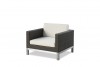 Lounge de jardin en rotin brun-gris, modèle Rodri - fauteuil