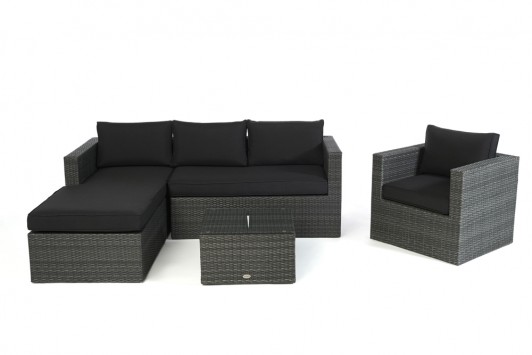 Bombay Rattan Lounge, inverted, mixed grey