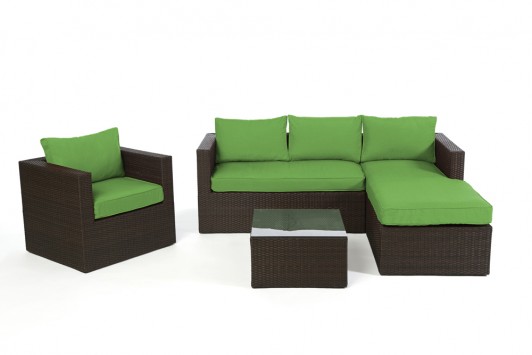 Green cushion cover set for the Bombay Lounge brown