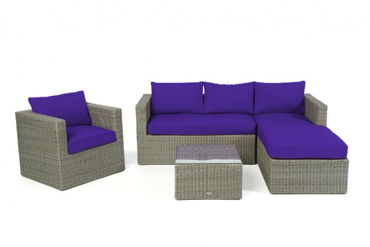Purple cushion cover set for the Bombay Lounge grey round