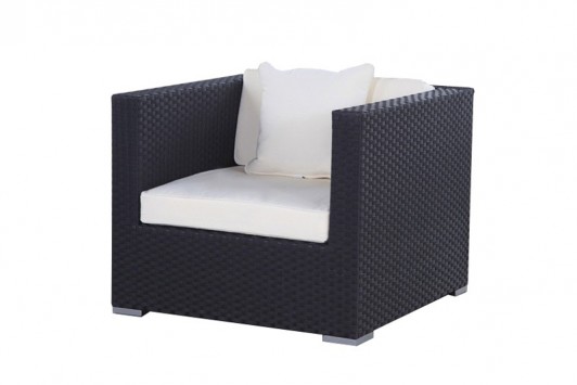 Oxford Rattan Lounge, black armchair