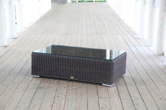 Nottingham Rattan Lounge, bench with glass plate