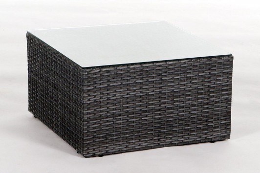 Bombay Rattan Lounge, mixed grey coffee table with glass plate