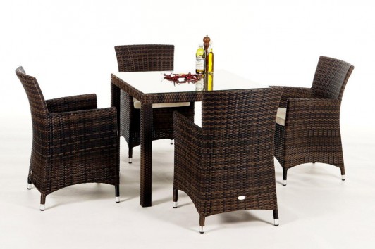 Montreal Dining Set 90, mixed brown