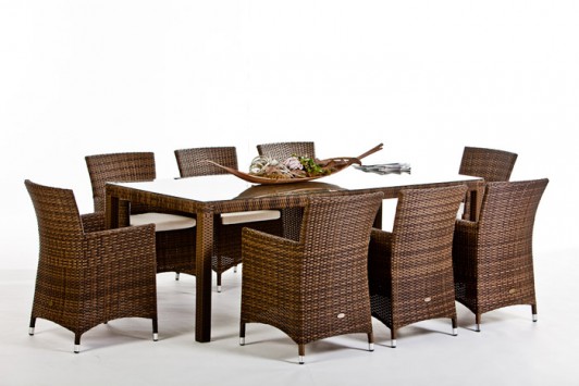 Montreal Dining Set 220, mixed brown