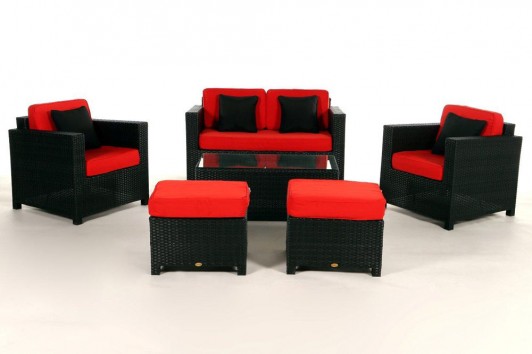 Red cushion cover set for the Bona Dea Lounge
