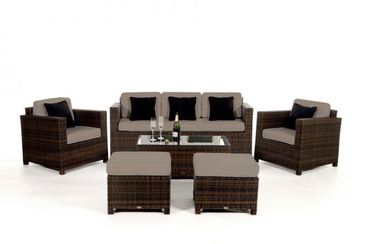 Sandy brown cushion cover set for the Bona Dea Deluxe 3-seater Lounge in brown