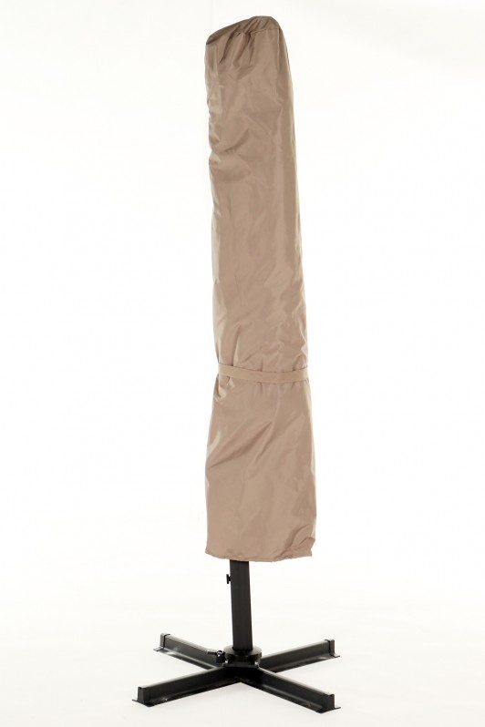 Garden furniture Ninja Parasol in sandy brown, protected by a rain cover