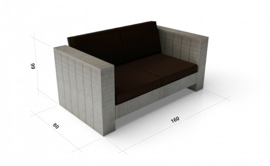 Sylt Wooden Lounge, 2-seater sofa