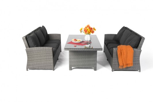 Mississippi Rattan Dining Lounge, mixed grey