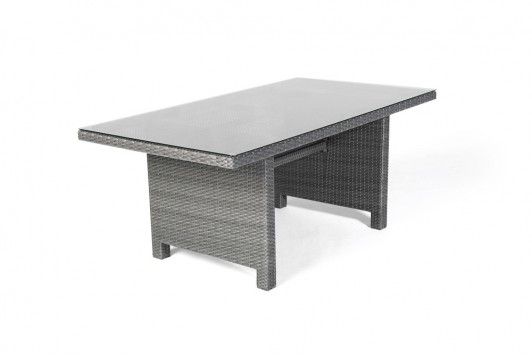 Mississippi Rattan Dining Lounge, mixed grey garden table