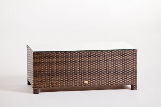 Bona Dea Deluxe 3-seater Lounge, brown coffee table