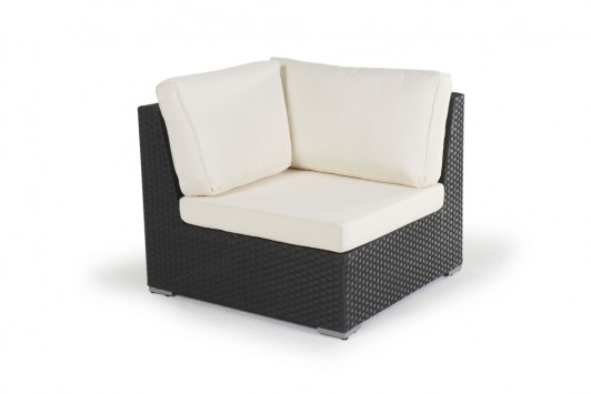 Olympia Lounge, upholstered corner unit in black