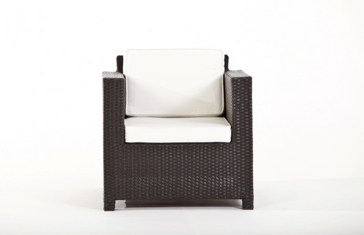 Luxury Rattan Lounge, black armchair
