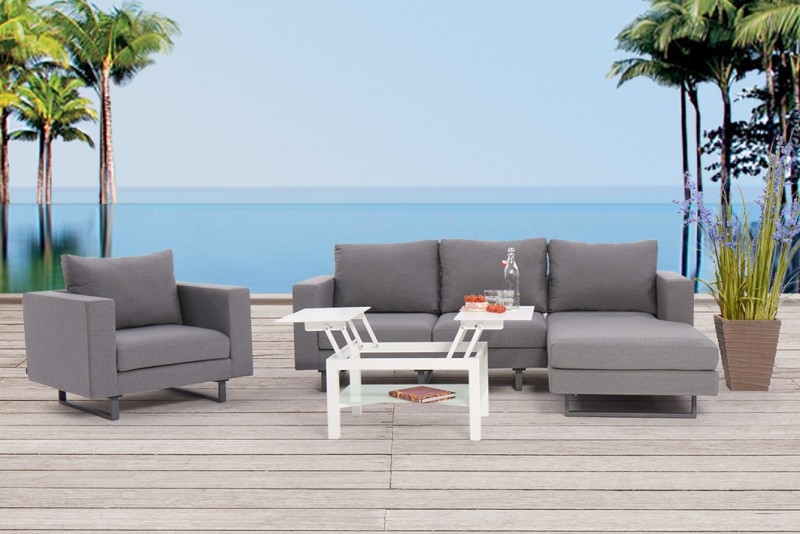 All Weather Lounge Sunbrella Fabric Outdoor Sofa Seven