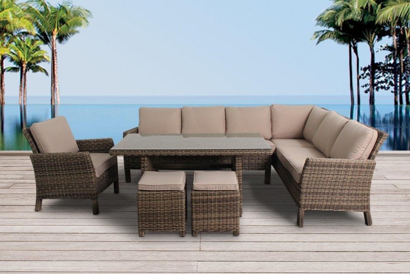 Rattan Gartentisch
