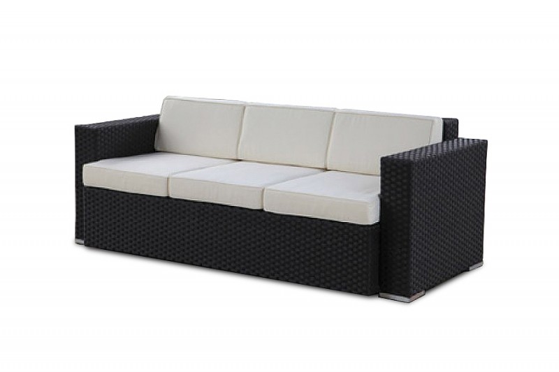 rattan moebel lounge diana 3er sofa schwarz